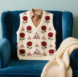 Maglioncino da donna autunno antirughe geometrico con gilet corto Argyle - Product Image 2