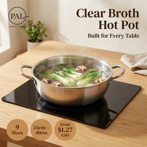 Pentola per Zuppa in Acciaio Inox 201 Premium, 24-40cm, Design Lucidato a Specchio, Ecologica, Facile da Pulire, Compatibile con Gas e Induzione - Product Image 1