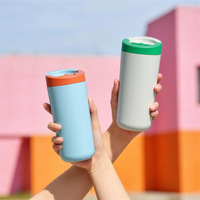 Mug de voiture en acier inoxydable 304, tasse de sport à couvercle rabattable, couvercle amovible et lavable, isolation thermique 6-12 heures, design moderne et minimaliste