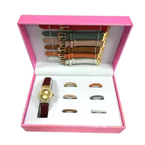 Fashion interchangeable straps girl watch set interchangeable colors watches bands and bezels gift set for boy gift
