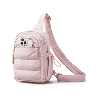 OEM Sport Unisex Yoga Mode Heuptas Outdoor Telefoonhouder Crossbody Tas Puffer Crossbody Tas Hardloop Nylon Puffy Tas