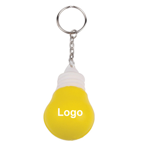 Bán buôn tùy chỉnh PU bọt ánh sáng bóng đèn Keychain Thần Tài bóp đồ chơi căng thẳng cứu trợ logo in khuyến mại Quà Tặng - Product Image 1