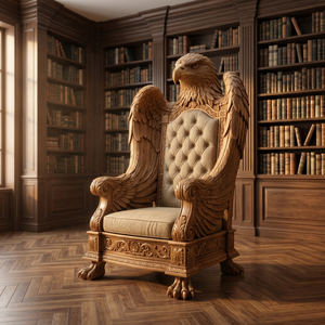 Fauteuil d'appoint sculpté Hawk, capitonné et rembourré, pour salon, avec structure en bois, siège de salon traditionnel - Product Image 2