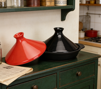 Tajine classique en fonte avec couvercle en céramique, ustensile de cuisine marocain pour la maison, les restaurants et les hôtels (vente en gros)