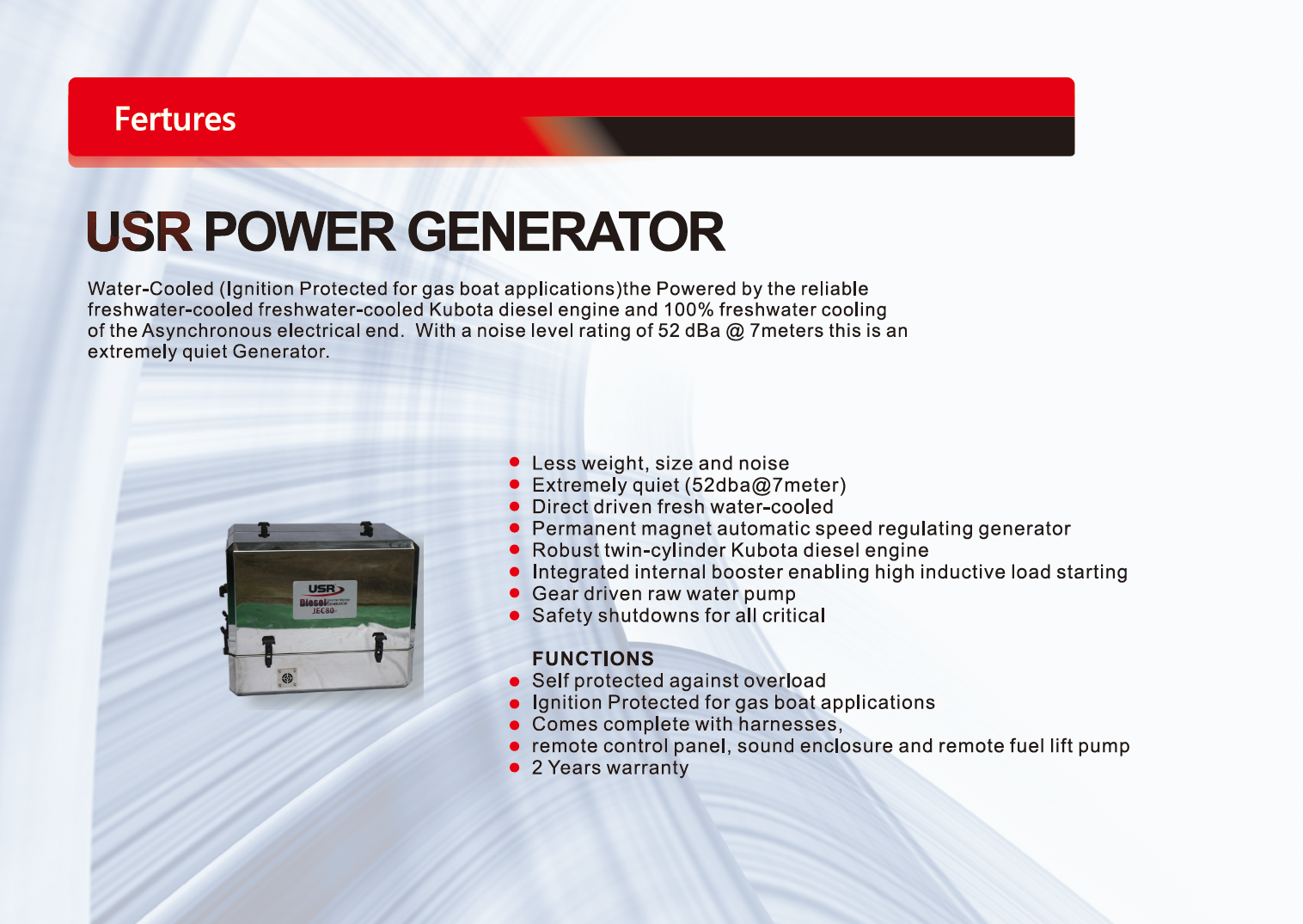 similar to fischer Panda kubota diesel marine generator 12KW-30KW
