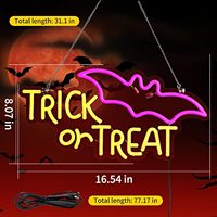 Enseigne néon 3D Halloween à intensité variable, décoration murale pour bar à domicile, enseigne suspendue LED alimentée par USB pour la publicité dans les parcs