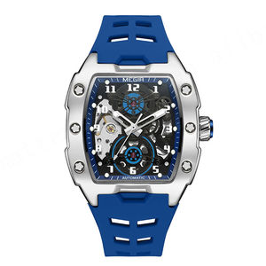 Hot Sale New MEGIR 8602G Men's Automatic Mechanical Watch <b>Waterproof</b> Luminous Tonneau Dial Rubber Strap Hollow Out <b>Wristwatch</b> - Product Image 2
