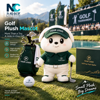 Figurine en peluche personnalisée pour événements de golf avec casque et médaille, pour tournois sportifs et souvenirs d'événements, vente en gros OEM