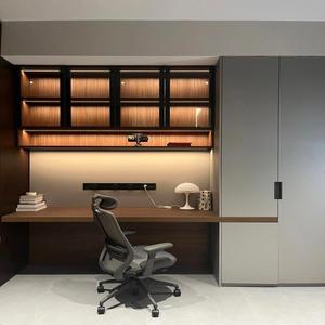 <span class=keywords><strong>Bureau</strong></span> informatique intégré sur mesure avec bibliothèque et rangement à portes pour salon, <span class=keywords><strong>bureau</strong></span> à domicile, poste <span class=keywords><strong>de</strong></span> travail pour adulte - Product Image 1