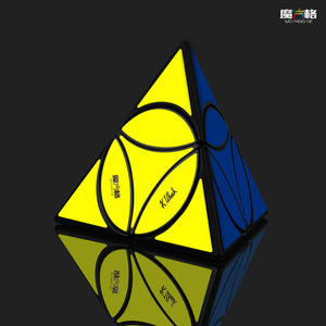 Qiyi SpeedCube Pyramid Cube Jaune Bleu Jouet éducatif pour adolescents de 7 à 14 ans Jeu de puzzle stimulant le cerveau - Product Image 4