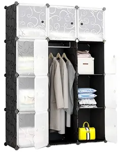 12 Cube Garderobe Kunststoff Lagerung Closet PP Panel Diy Schlafzimmer Cube Kunststoff Schrank Schrank Für Kleidung