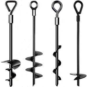 <span class=keywords><strong>Kit</strong></span> d'<span class=keywords><strong>ancrage</strong></span> au sol en acier zingué brillant de 18 pouces, diamètre de la hélice étendue de 3 pouces, capacité de 600 lb <span class=keywords><strong>pour</strong></span> tentes de camping et abris de voiture - Product Image 1