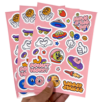 Feuille d'autocollants personnalisés découpés à la forme de dessins animés |   Autocollants en vinyle imperméables découpés à la forme pour scrapbooking et personnalisation de gobelets