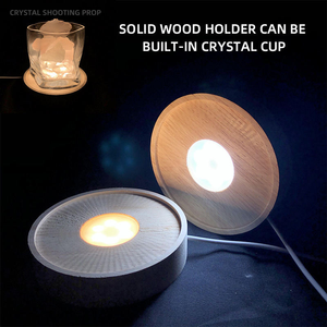 木质灯座木质发光底座发光二极管木质灯座香薰灯座水晶灯座内置pc灯 - Product Image 3