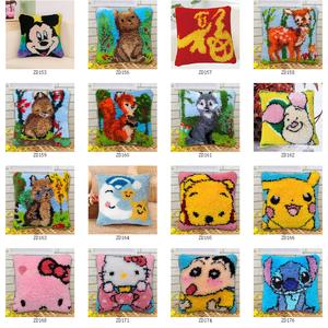 Taie d'oreiller brodée à la main 40cm/16 pouces, <span class=keywords><strong>crochet</strong></span> avec loquet, <span class=keywords><strong>crochet</strong></span>, tapis, kits de toile technique - Product Image 6