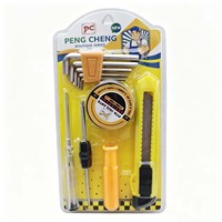 Ensemble d'outils à main C35, Kits d'outils à main, Tournevis, Couteau, Brosse, Pince, Marteau, Ruban adhésif, Gamme de produits à 1$, Série 1$ Matériel et Outils