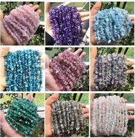 Perles de pierres naturelles en améthyste et quartz rose de 5-8 mm, gravier de pierres précieuses, copeaux de pierres, perles en vrac pour la fabrication de bijoux, forme libre