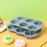 Nouveau moule à pâtisserie en silicone réutilisable et résistant au four, en forme de mini-rose, pour puddings et gâteaux, disponible en gros