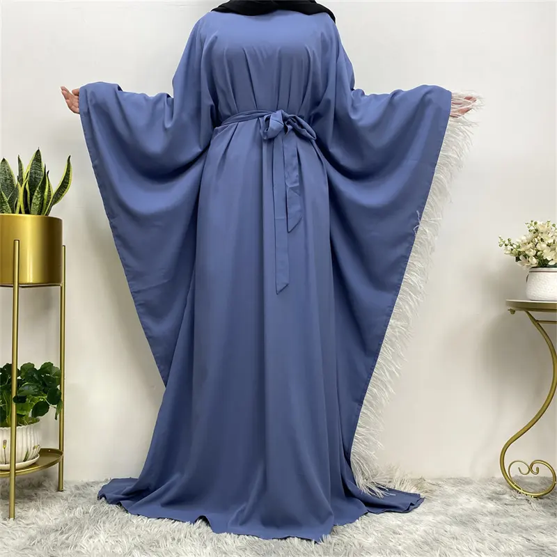 Ramadán Batwing una pieza oración Abaya Dubai Nida musulmán Hijab vestido mujeres Jilbab Kaftan Robe largo Khimar Islam ropa Djellaba