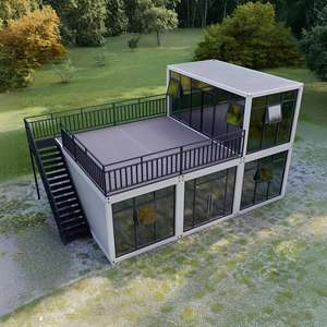 منزل حاوية فاخر بثلاث غرف نوم وحمام واحد، منازل حاويات قابلة للطي مسبقة الصنع بمقاس 20 و40 قدمًا للبيع - Product Image 1