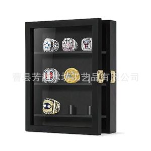 Solid Wood Champion Ring <b>Display</b> Box <b>Wall</b> Mounted Transparent Storage <b>Case</b> For Collection - Product Image 3