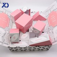 Boîte de calendrier de l'avent de Noël en papier de beauté personnalisé de 30 jours impression en relief pour mini emballage de crème de parfum pour les soins du visage