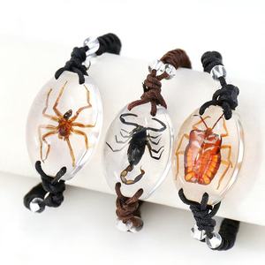 Braccialetto LC202512247 Fatto a Mano in Corda Macramè Intrecciata con Fossili di Insetti in Ambra per Uomo e Donna - Product Image 6