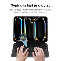 Étui pour clavier Bluetooth rotatif multifonction de conception originale Structure transparente noire compatible avec l'iPad 10.9 pouces/11 pouces