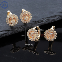 Pendientes de girasol con microincrustaciones de circonita, exquisito diseño de molino de viento con forma de estrella, chapados en oro de 18K, estilo hip hop con personalidad, tipo huggie.