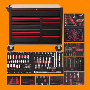 March Expo 471 pièces Remplissez ce chariot de réparation automobile en métal robuste à 7 tiroirs personnalisable pour votre <span class=keywords><strong>garage</strong></span>, entrepôt ou atelier - Product Image 1