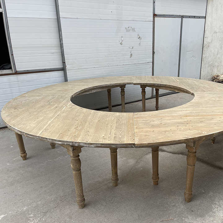 Rustic Wood Farmhouse Outdoor Curved Banquet Table for Weddings ...
