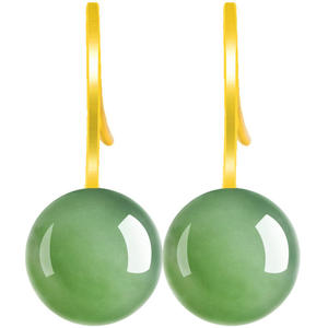 Boucles d'oreilles en jade Hetian naturel, incrustation en argent 925, style simple et tendance, bijoux pour femmes, cadeau avec certificat d'évaluation D855 - Product Image 1