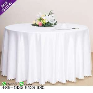 Mantel de Encaje Bordado Francés Redondo Blanco al por Mayor, Tela de Lino para Mesa, para Bodas - Product Image 6