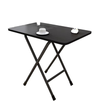 Table à manger rectangulaire pliable en bois moderne Runwood avec pieds en métal, idéale pour la maison, la location, l'hôtel, l'extérieur