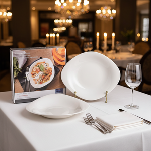 Plato Hondo de Cerámica Blanco Creativo Irregular al por Mayor, Tazón para Ensalada, Vajilla Sencilla para el Hogar y Restaurantes - Product Image 2