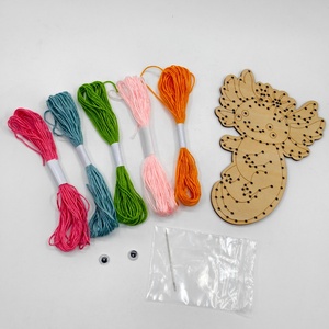 Kits de Punto de Cruz de Madera para Niños, Mi Primer Set de Costura, Edades 6-8, Manualidades para Principiantes, Bordado con Rodajas de Madera, Regalo de Navidad - Product Image 6