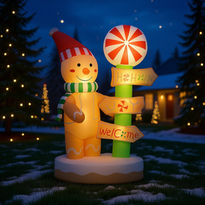 Christmas Snowman <b>Inflatable</b> Outdoor Holiday Yard Decoration PVC Lighted Festive Decor for Home or Office - Product Image 2