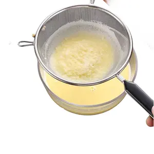 Кухонное дуршлаг фильтр для остатков масла сито для соевого молока сито для чая красная полипропиленовая ручка ситечко из нержавеющей стали