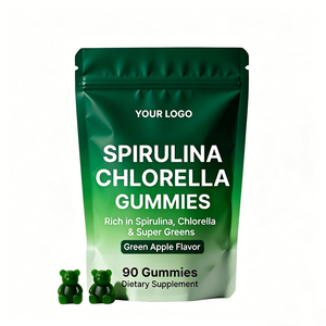 Gummies de spiruline et chlorelle saveur pomme verte, complément alimentaire, produit de santé naturel, approvisionnement en gros OEM direct usine - Product Image 1