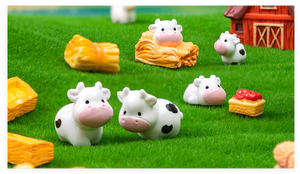 Jouets pour enfants, mini ferme d'animaux, ensemble de jouets de jardin féerique, figurines de maison de poupée, chalet, vache, panier de pommes, <span class=keywords><strong>pile</strong></span> de paille, amour, religieux - Product Image 4