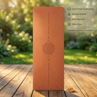 Esterilla de Yoga Pilates Antideslizante de Caucho Natural de 0.5cm de Grosor, Ligera, Ecológica, Plegable, con Correa y Bolsa de Transporte, Duradera