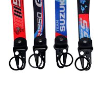 Nouveauté Yisho Porte-clés mousqueton personnalisé MLB, cordon de cou, porte-carte d'identité, sérigraphie sur tissu polyester tissé, bracelet