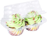 Vente chaude En Plastique Mousse Gâteau Emballage Boîte Transparent 6 Compartiments Tasse Gâteau Conteneurs Cupcake Boîtes