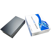 Conmutador PoE de 10/100/1000Mbps, 8 puertos con 2 puertos de enlace ascendente, conmutadores POE de alimentación a través de Ethernet de 135W