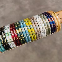 Bracelet jonc en émail zircon fleur cloisonné plaqué or style ethnique coloré en gros, cadeau d'anniversaire pour femmes