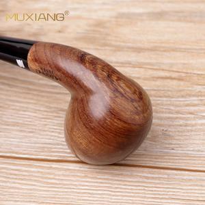 Muxiang Wooden Smoking Pipe Bent Type 9mm Filter Handmade Tobacco Pipe Solid Wood For Men Gift - Product Image 4