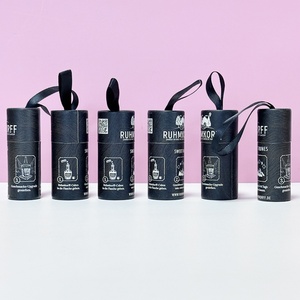 Emballage personnalisé en tube de papier kraft biodégradable noir pour baume à lèvres et déodorant en stick - Product Image 1