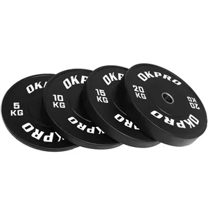 OKPRO Wholesale Fitness Weightlifting LB Rubber Bumper Weight Plates Gym Use Custom Bumper Plates