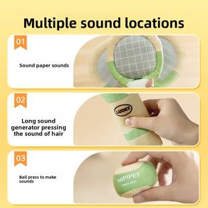 Grosir baru bola tenis mewah olahraga Set mainan anjing suara kertas raket melengking mainan interaktif hewan peliharaan - Product Image 3