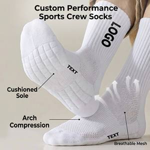 Chaussettes de sport personnalisées en coton avec semelle rembourrée, compression de la voûte plantaire, maille respirante, pour la course <span class=keywords><strong>à</strong></span> pied, la gym et l'entraînement - Product Image 1